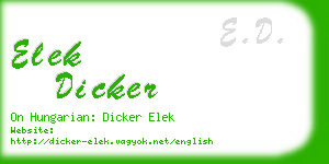 elek dicker business card